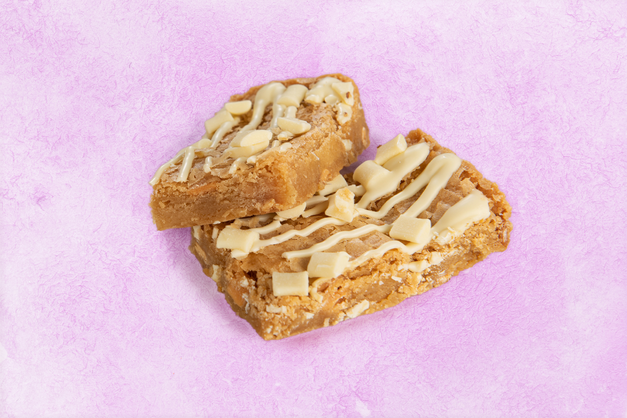 GF-Blondie-traybake White chocolate blondie traybake slices