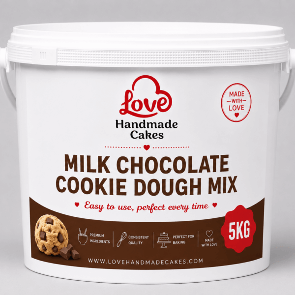 Milk chocolate cookie dough with chocolate chips.